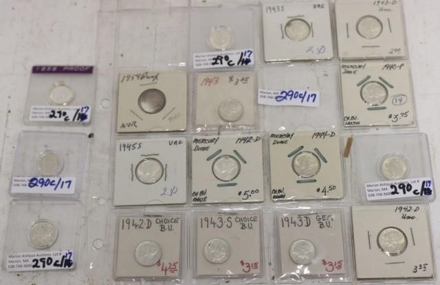 17 SILVER DIMES, BU PROOF CONDITION