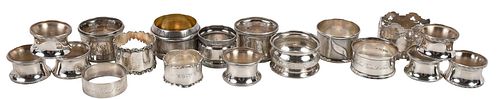 17 SILVER NAPKIN RINGSincluding