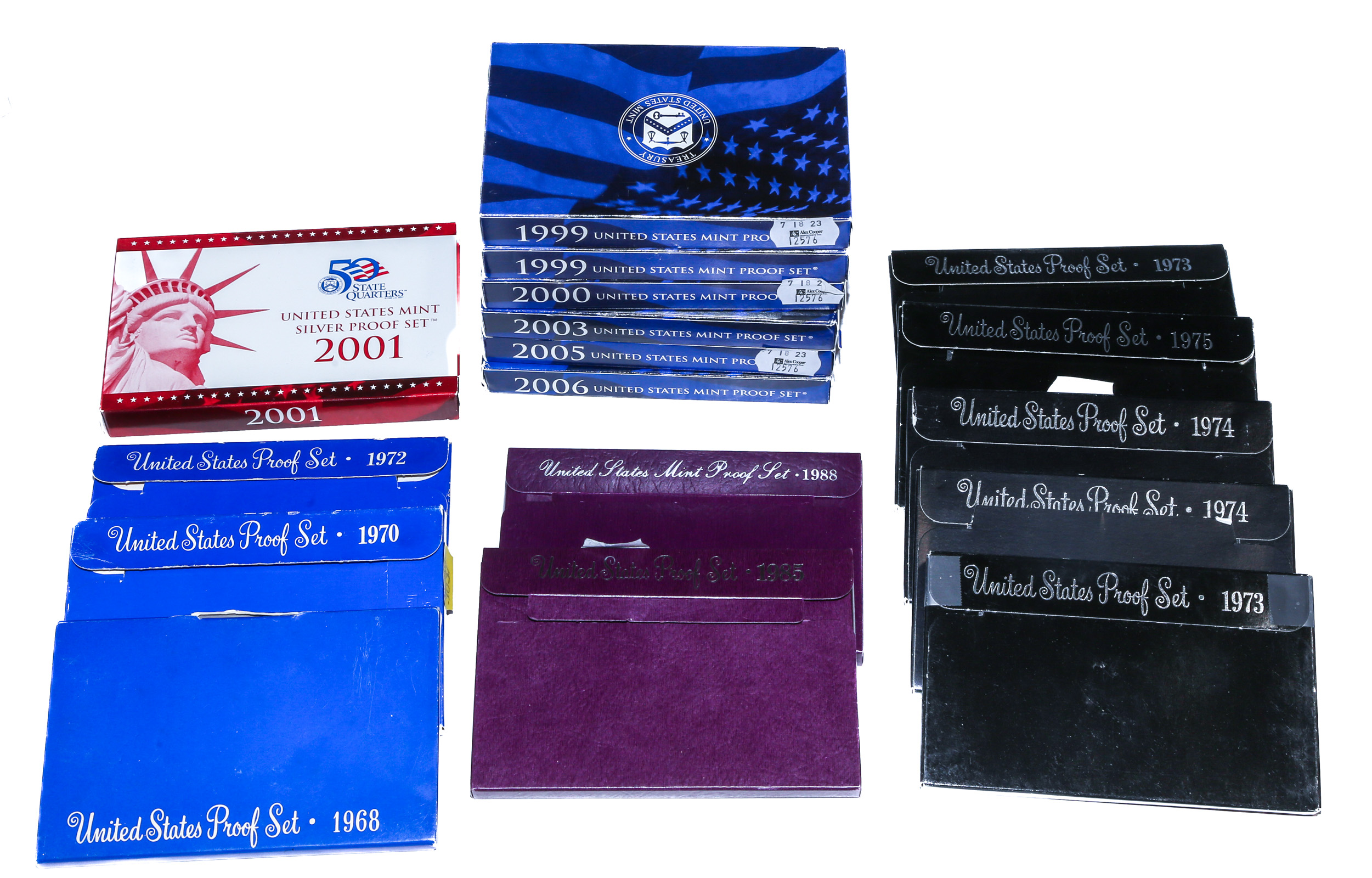 17 US PROOF SETS 1968,70, 72, 2-73,