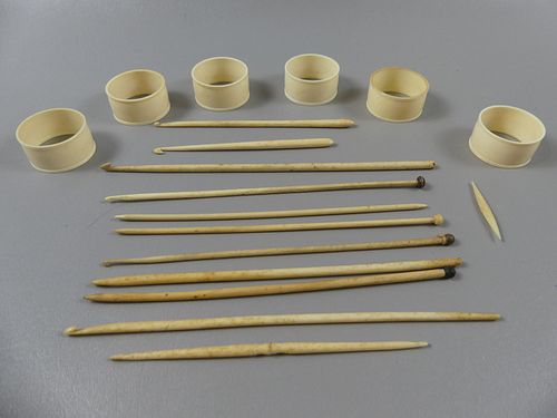 17 WHALE BONE ITEMSLot of 17