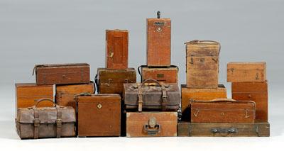 17 wood and leather cases for