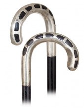 170. ART DECO SILVER CANE -CA.