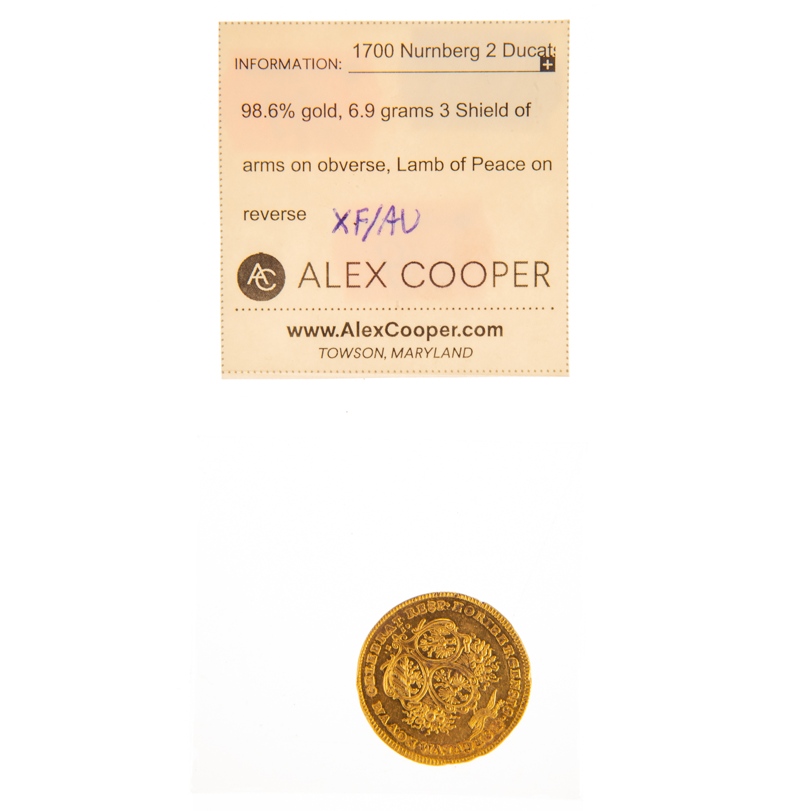 1700 GERMAN STATES NURNBERG GOLD