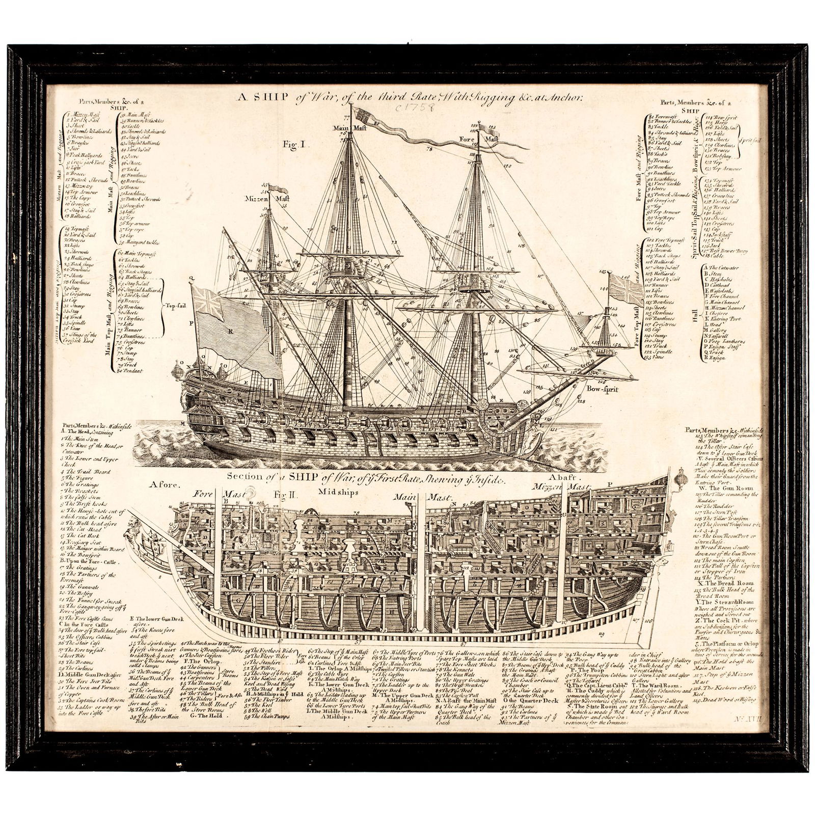 1728  BRITISH NAVAL ENGRAVING, A