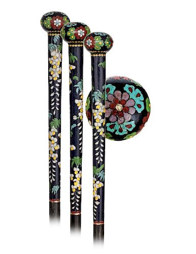 173. CLOISONNé ENAMEL CANE -CA.