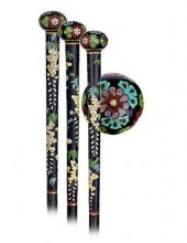 173. CLOISONNé ENAMEL CANE -CA