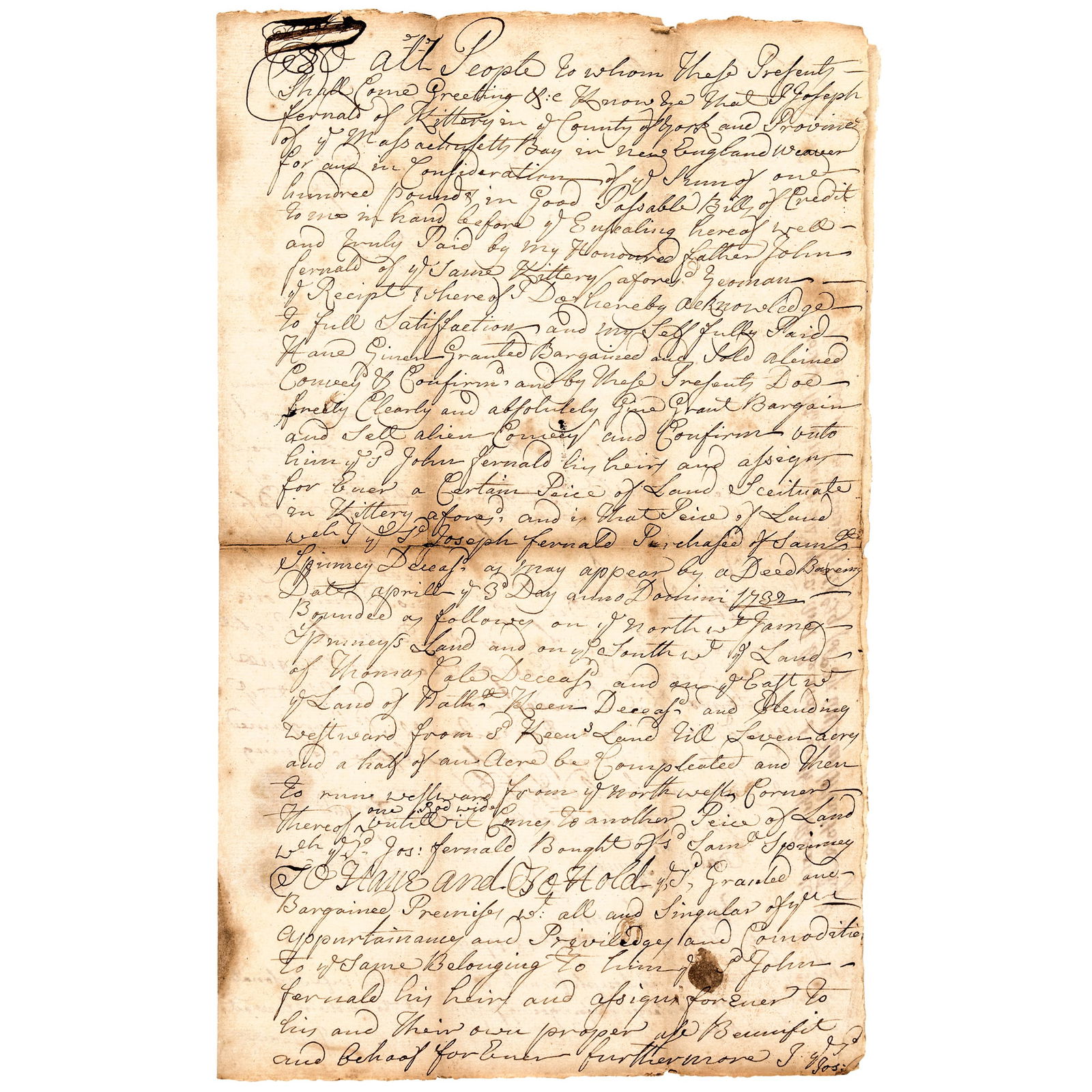 1739 NICHOLAS SHAPLEIGH SIGNED (THE