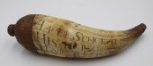 1745 POWDER HORN WITH VIEW OF