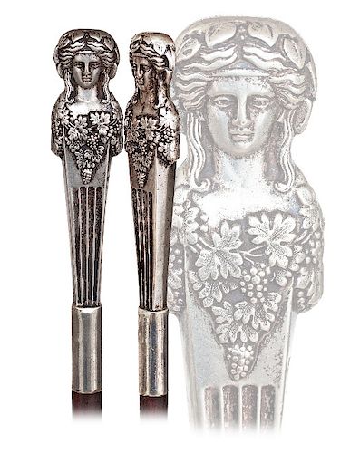 175. SILVER DRESS BADINE CANE