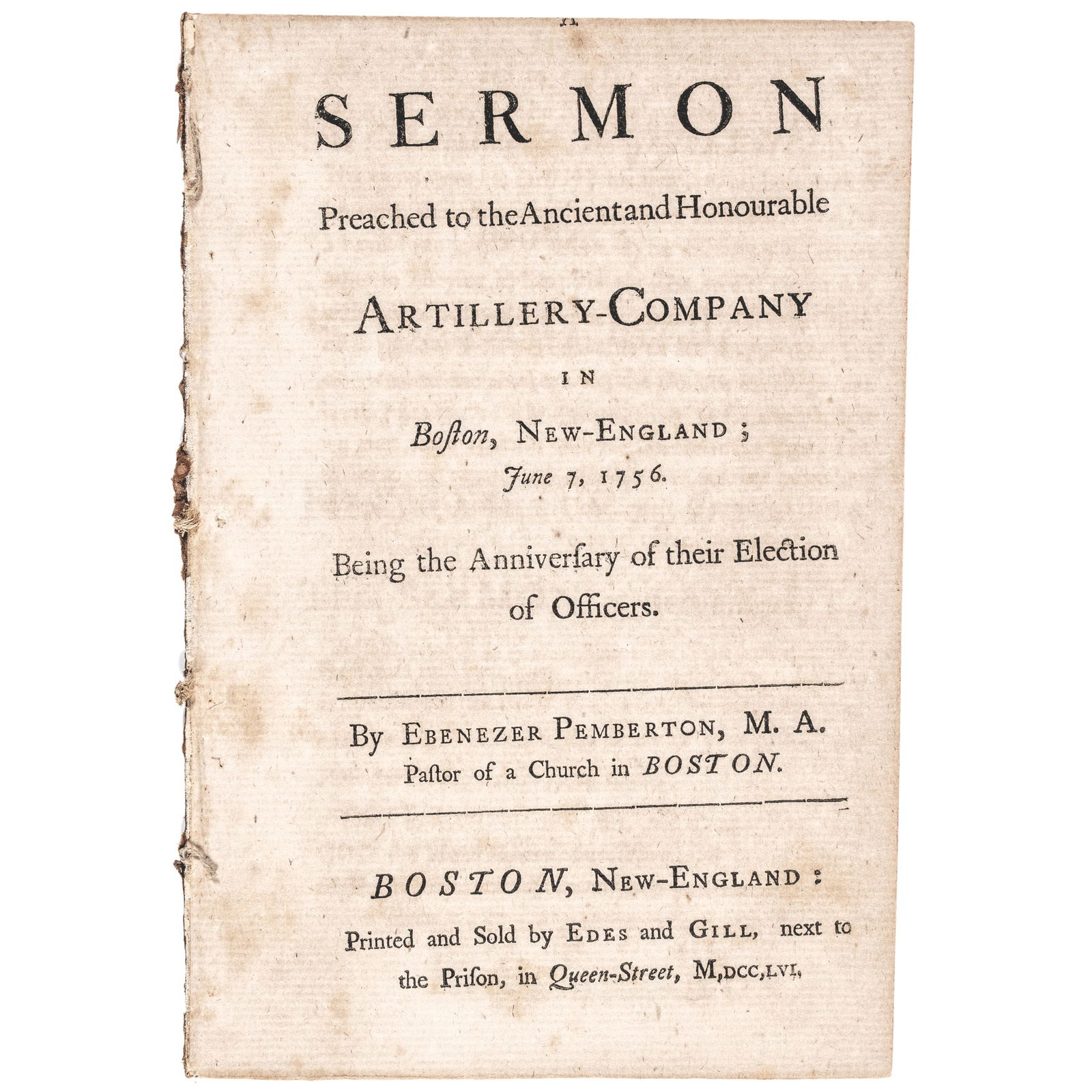 1756 IMPRINT, SERMON PREACHED TO