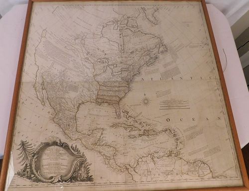 1761 MAP OF NORTH AMERICA BY