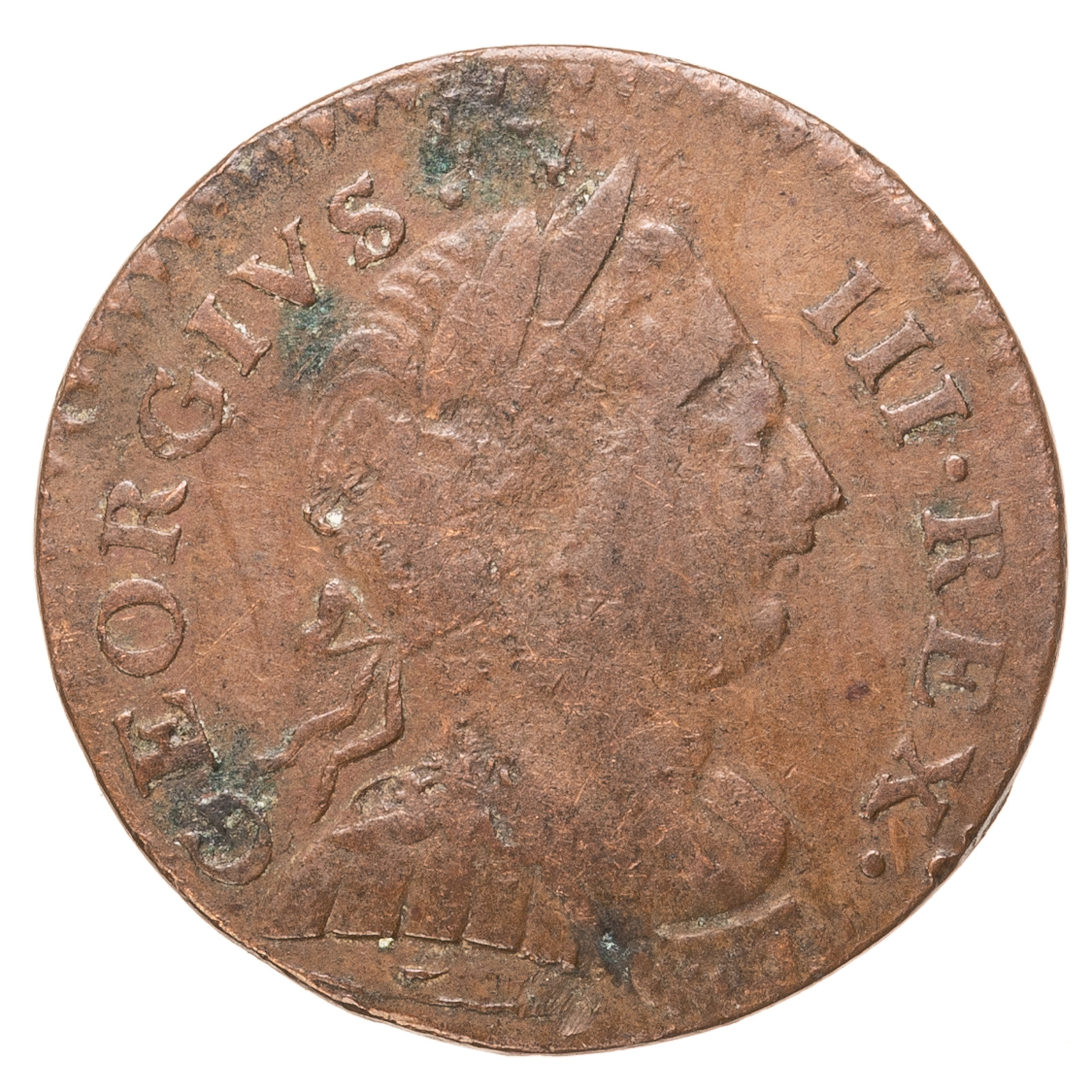 1771 MACHIN MILLS HALF PENNY, VLACK