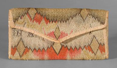 1771 needlework pocketbook, wool on