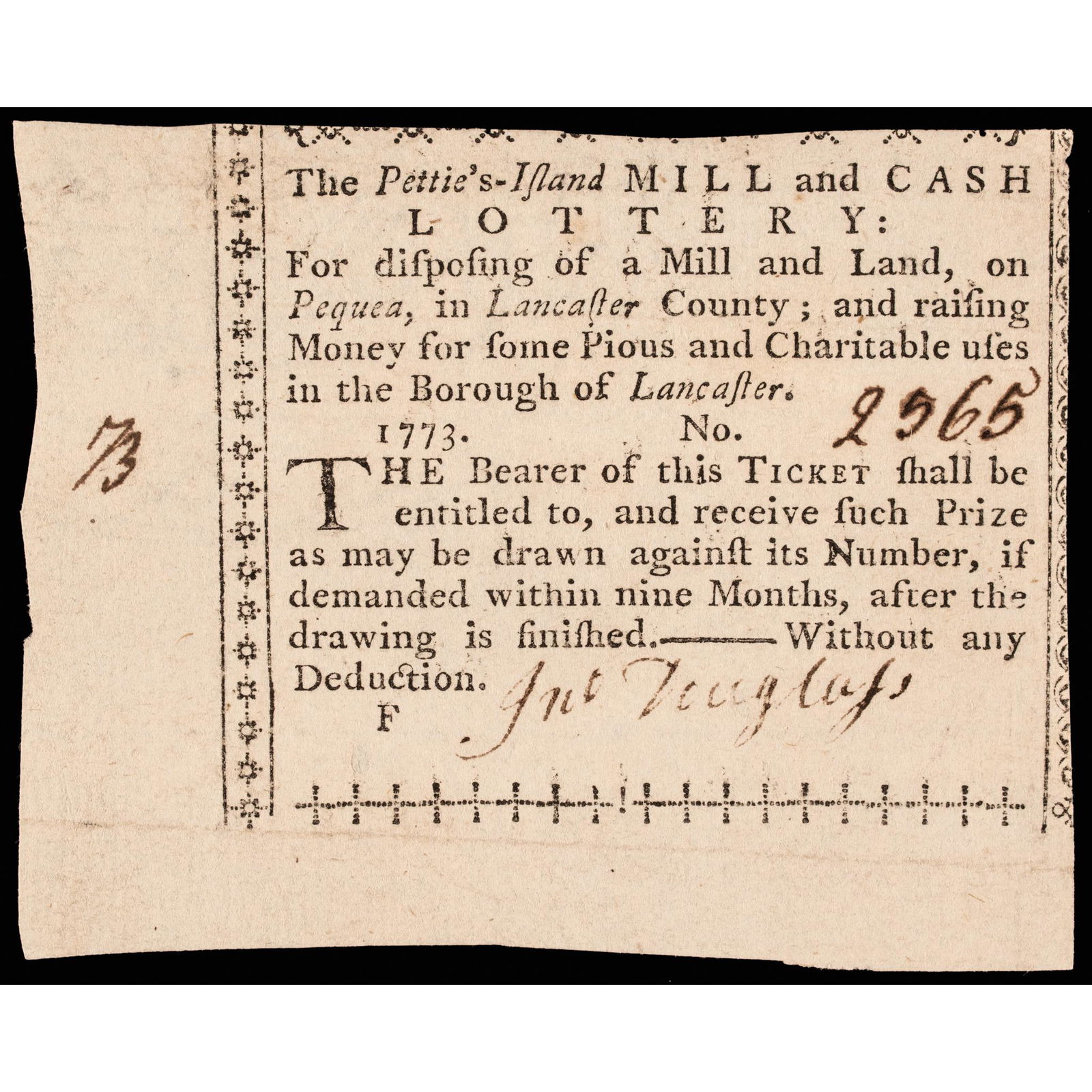 1773-DATED COLONIAL PENNSLYVANIA,