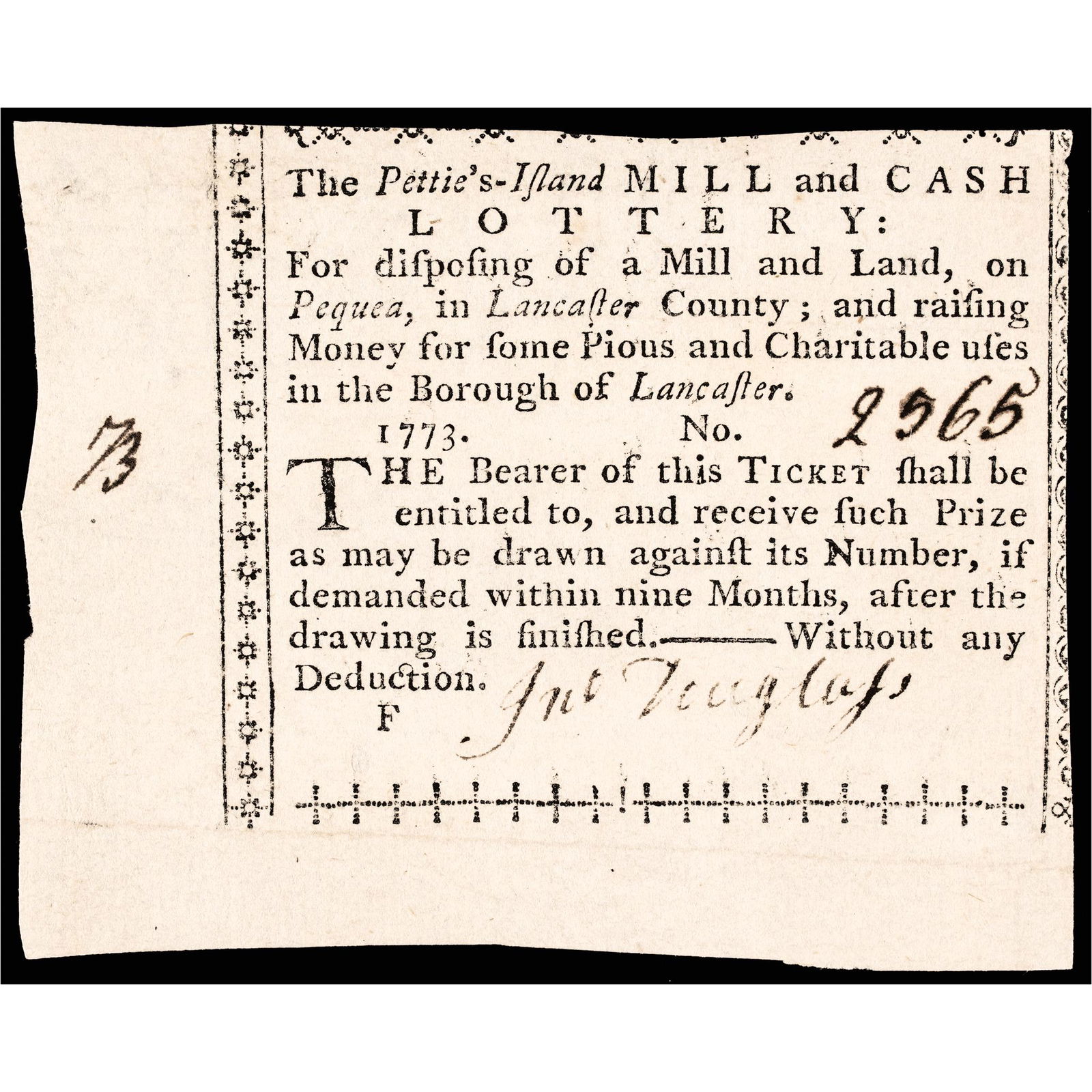1773-DATED COLONIAL PENNSLYVANIA,