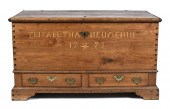 1773 PA WALNUT DOWER CHEST. A