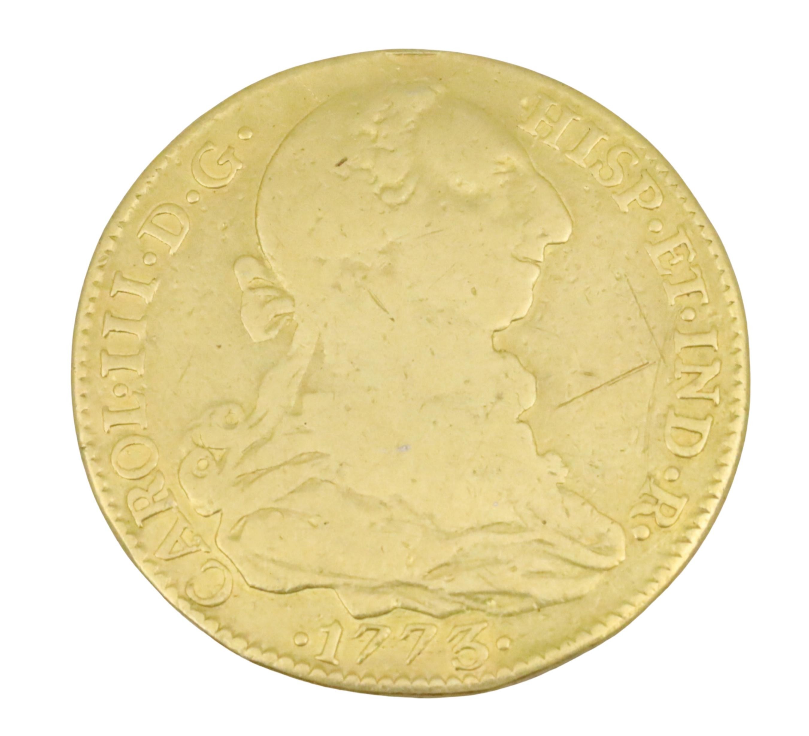 1773 SPAIN 4 ESCUDOS GOLD FRANC
