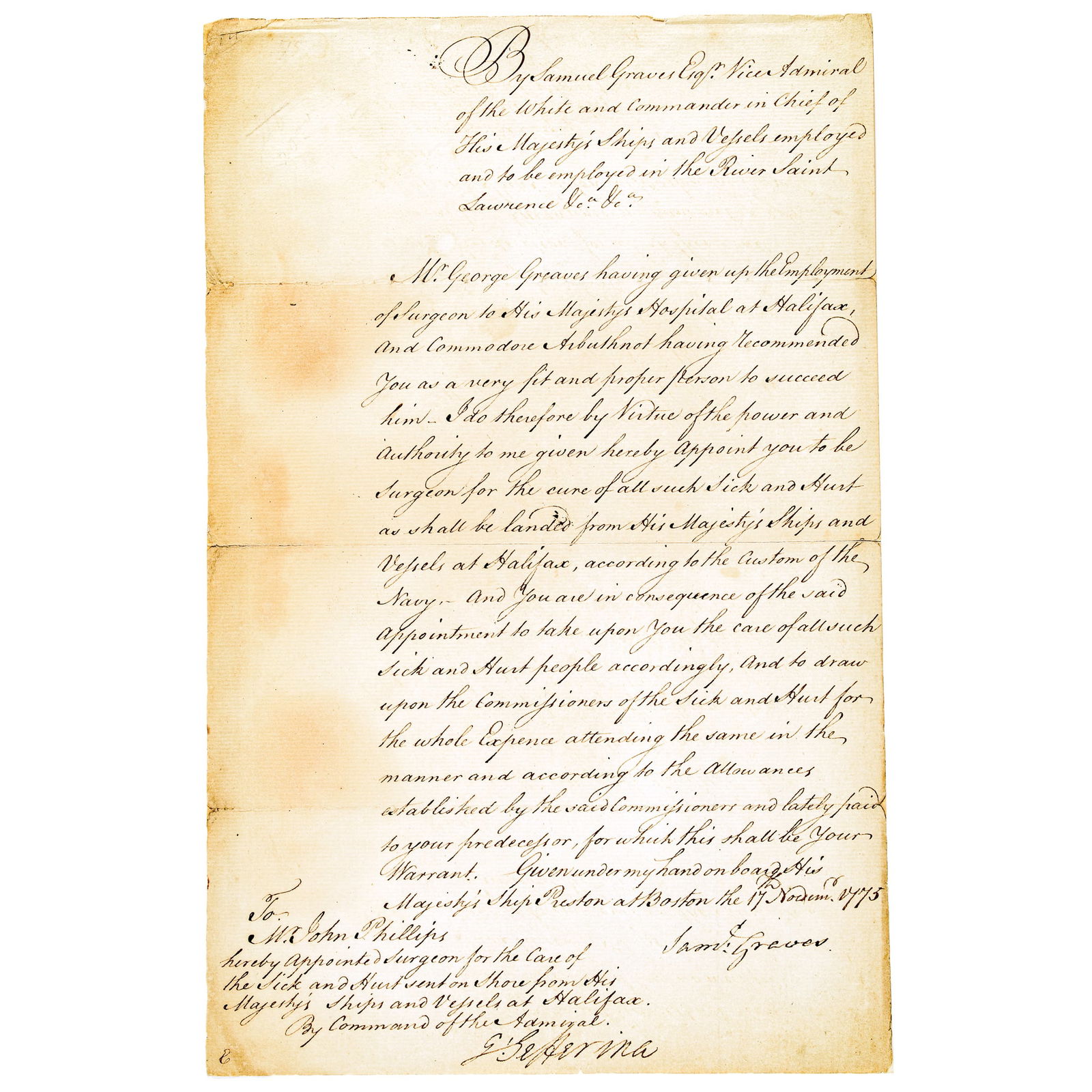 1775 SAMUEL GRAVES ROYAL NAVY