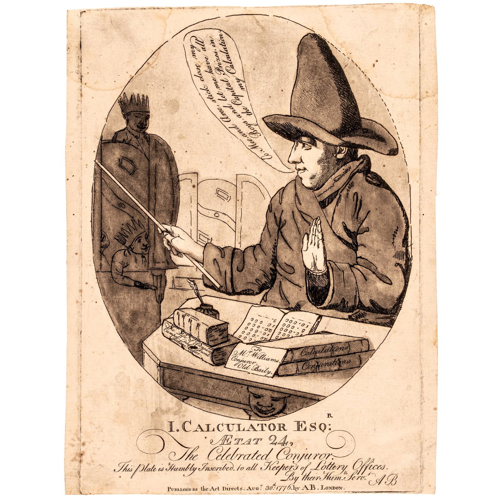 1776 BRITISH SATIRICAL PRINT