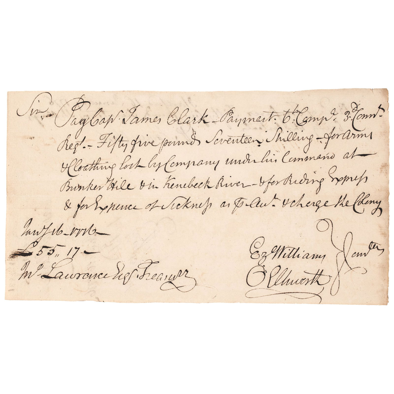 1776 REVOLUTIONARY WAR PAY ORDER