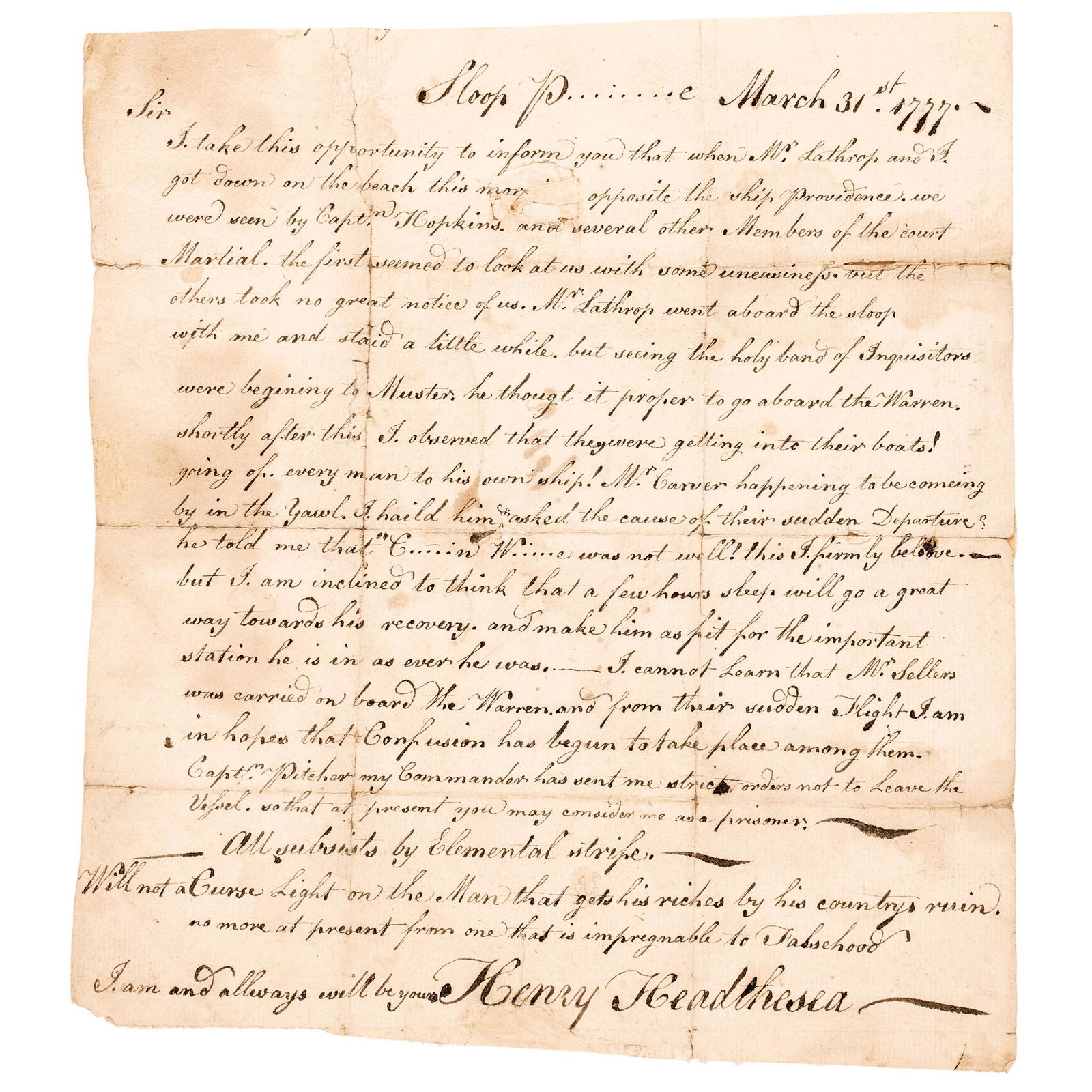 1777 REVOLUTIONARY WAR SAILORS