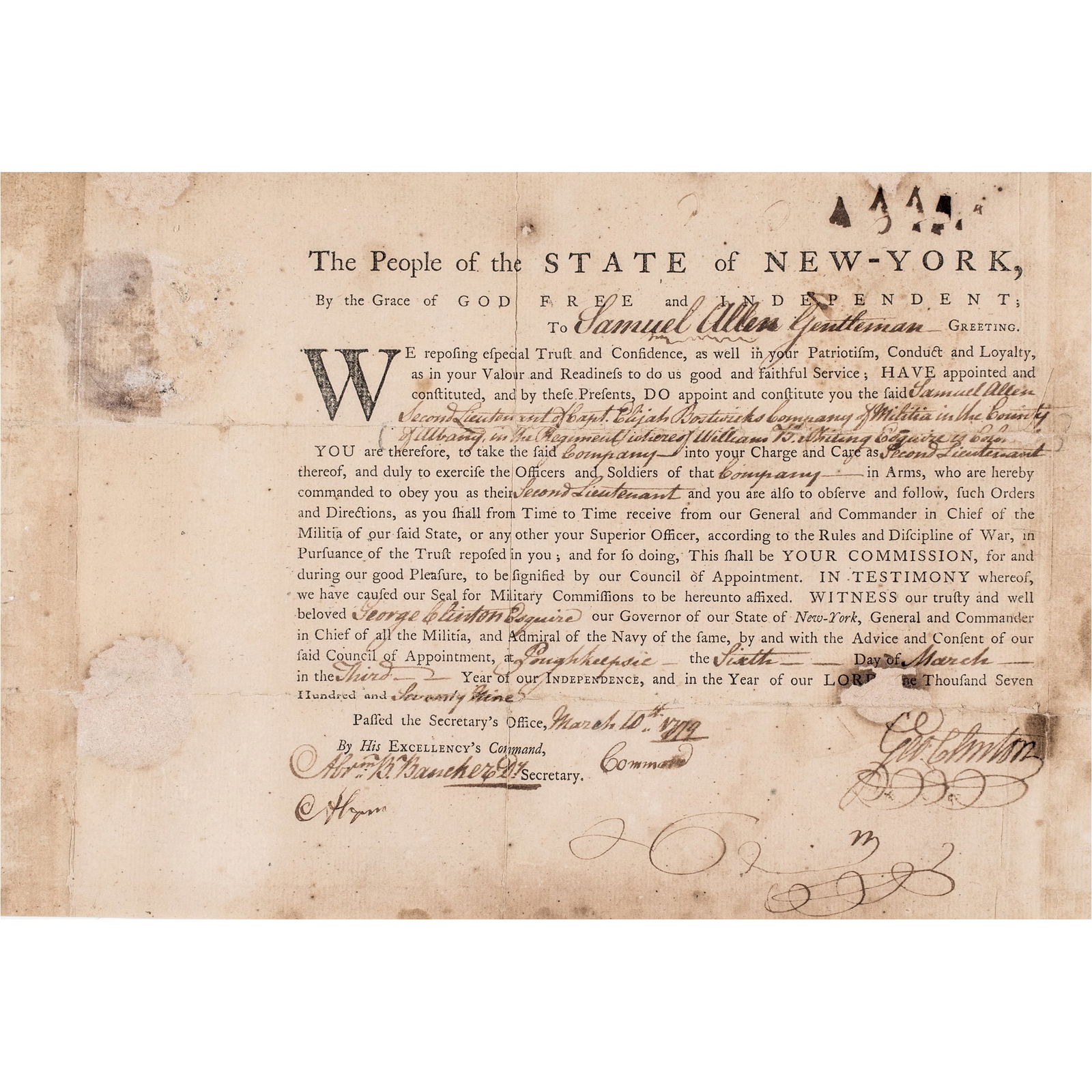 1779 GEORGE CLINTON NEW YORK