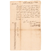 1779 LETTER SIGNED JOHN HUBLEY