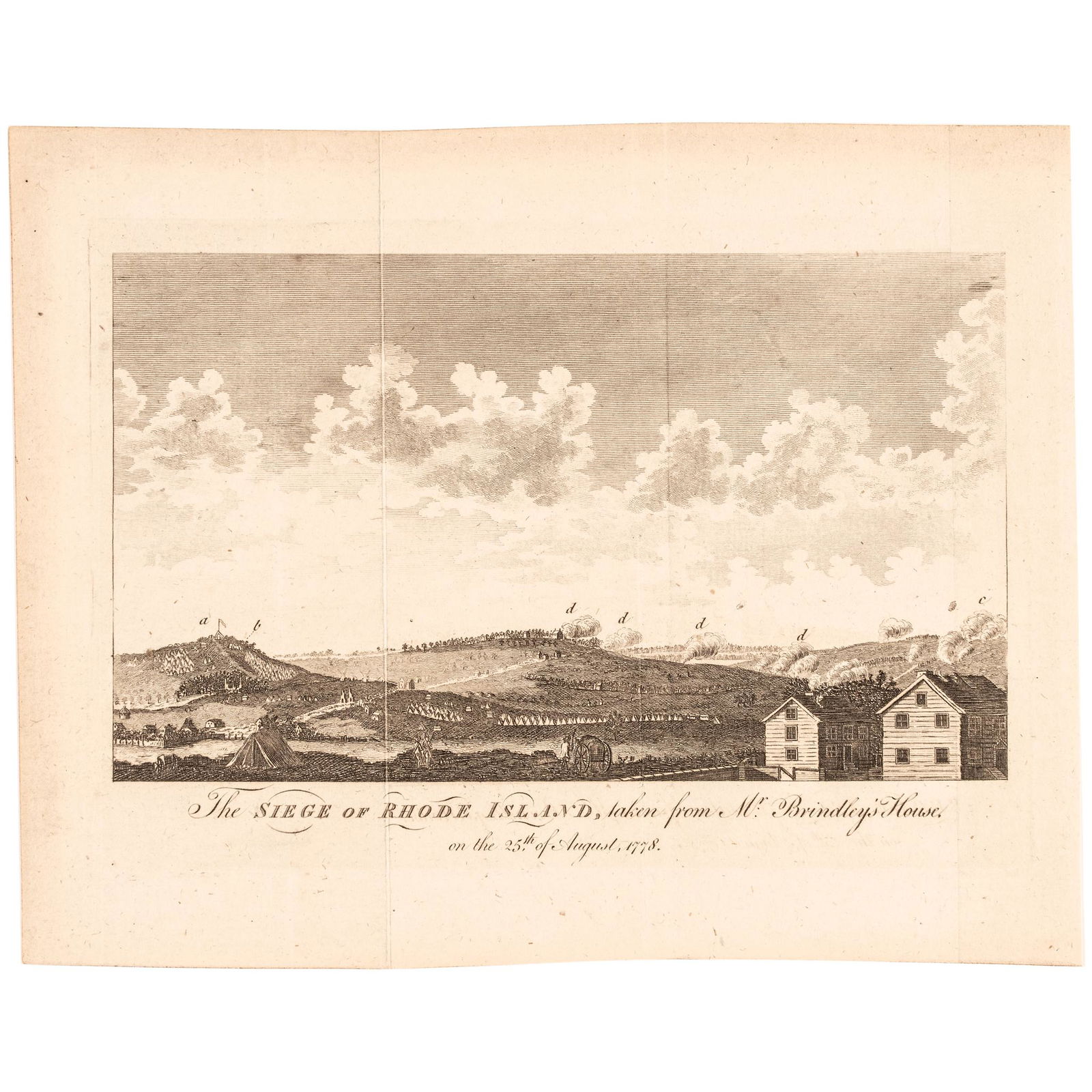 1779 REV WAR PRINT, THE SIEGE OF