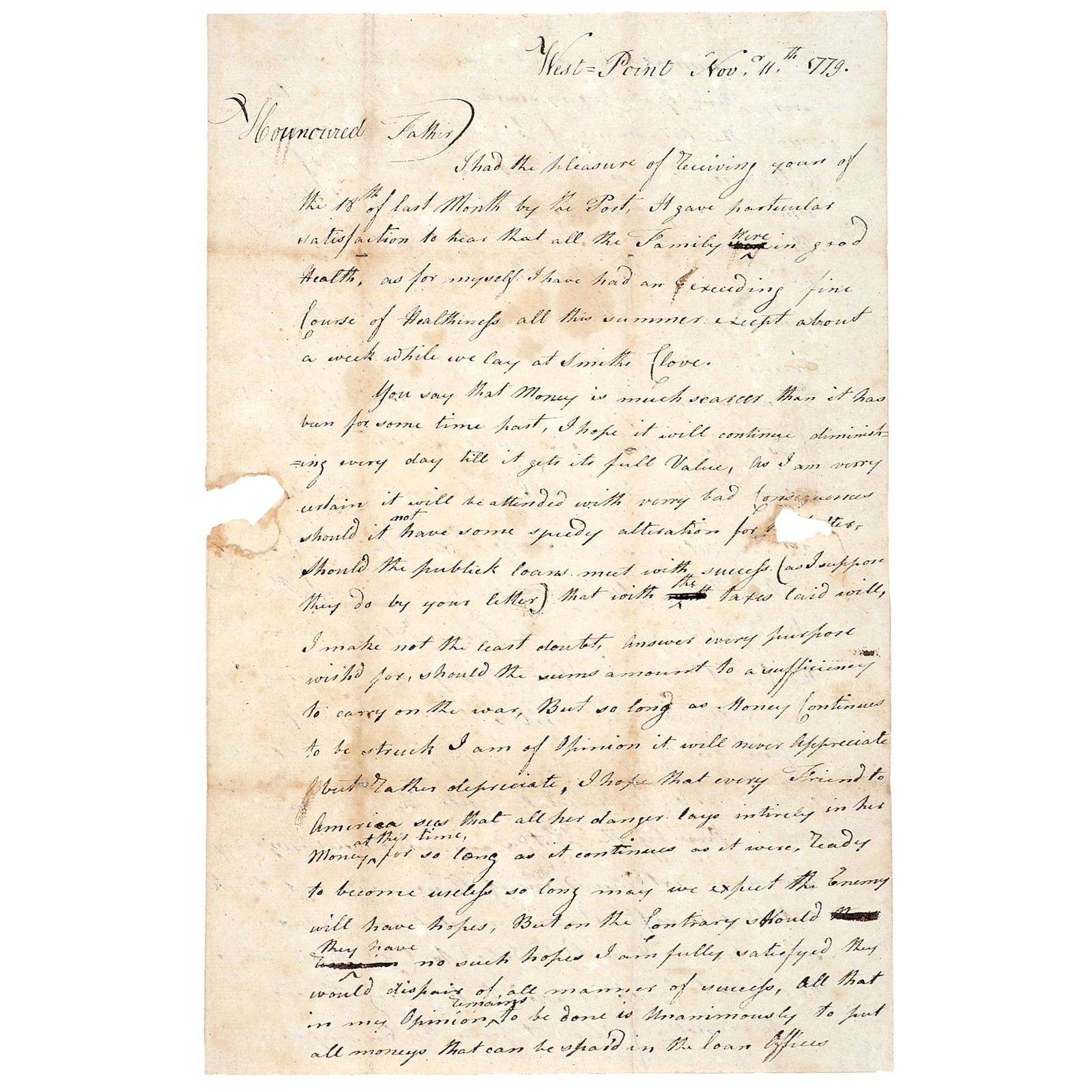 1779 REVOLUTIONARY WAR LETTER