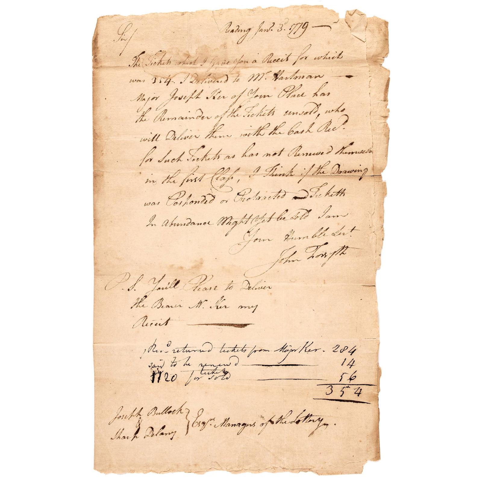 1779 UNITED STATES LOTTERY AGENTS