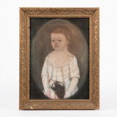 1780 NAIVE PASTEL PORTRAIT OF