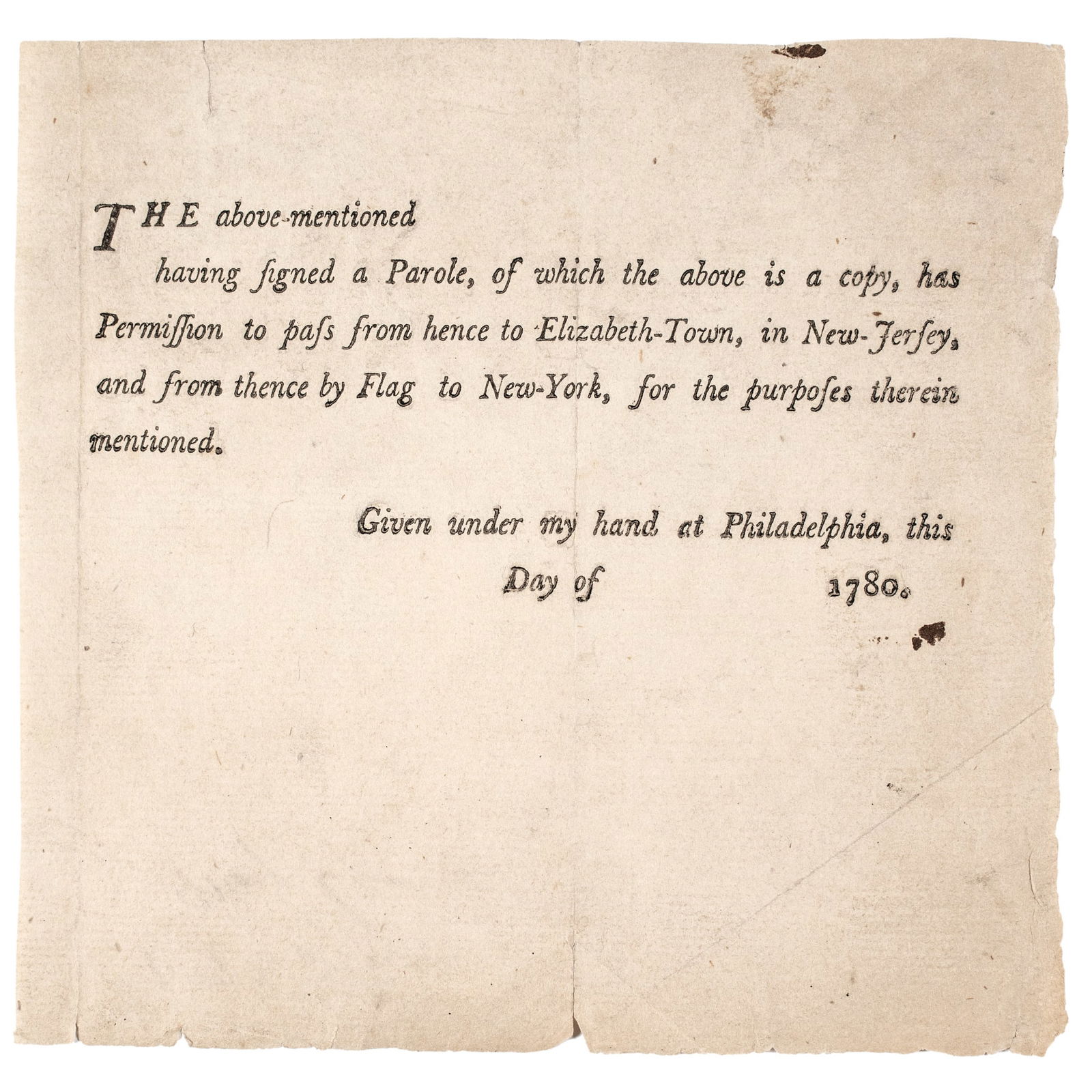 1780 RARE REVOLUTIONARY WAR