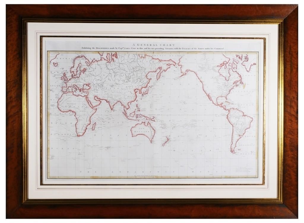 1781 MAP, VOYAGES OF CAPTAIN