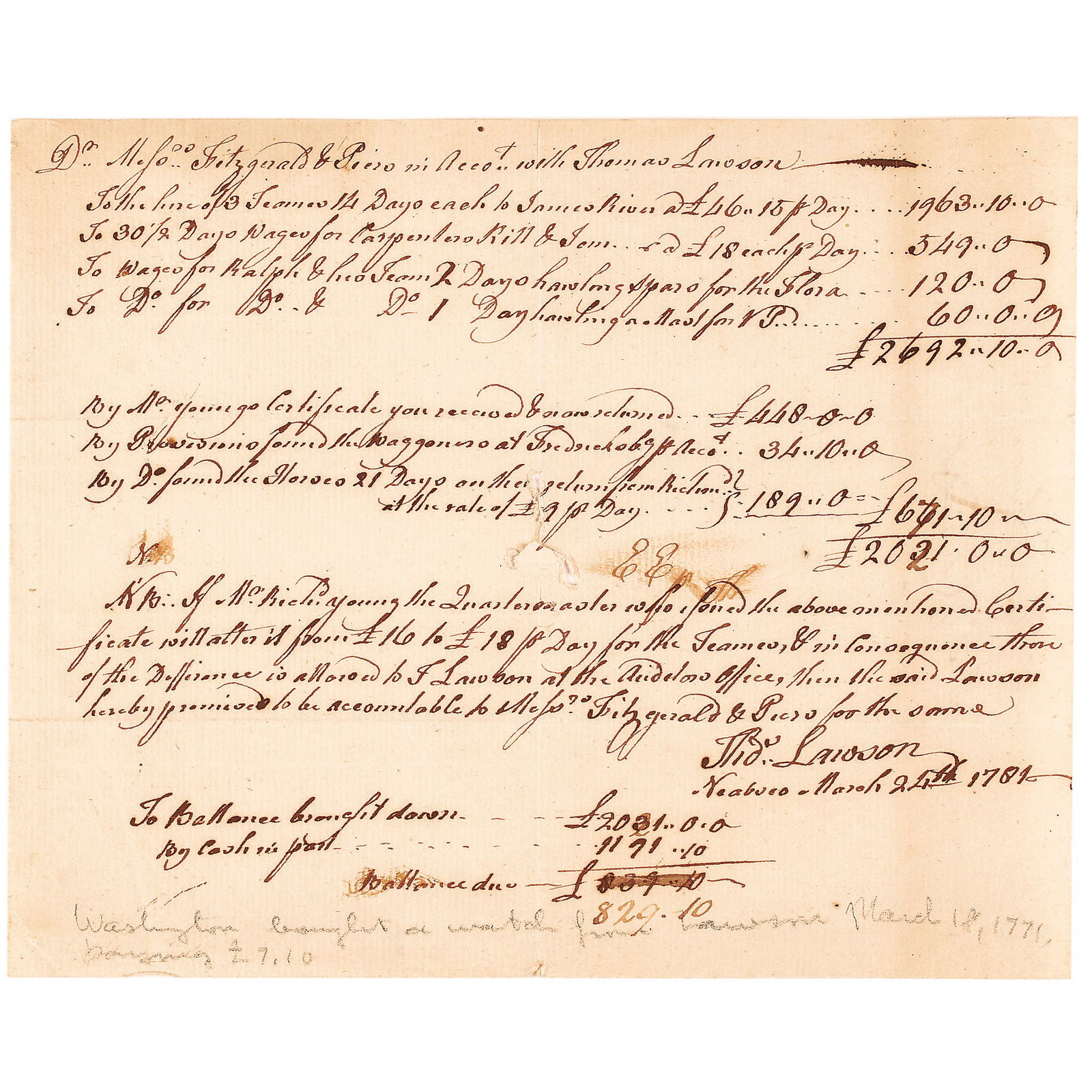 1781 PAYMENT FITZGERALD + PIERS,