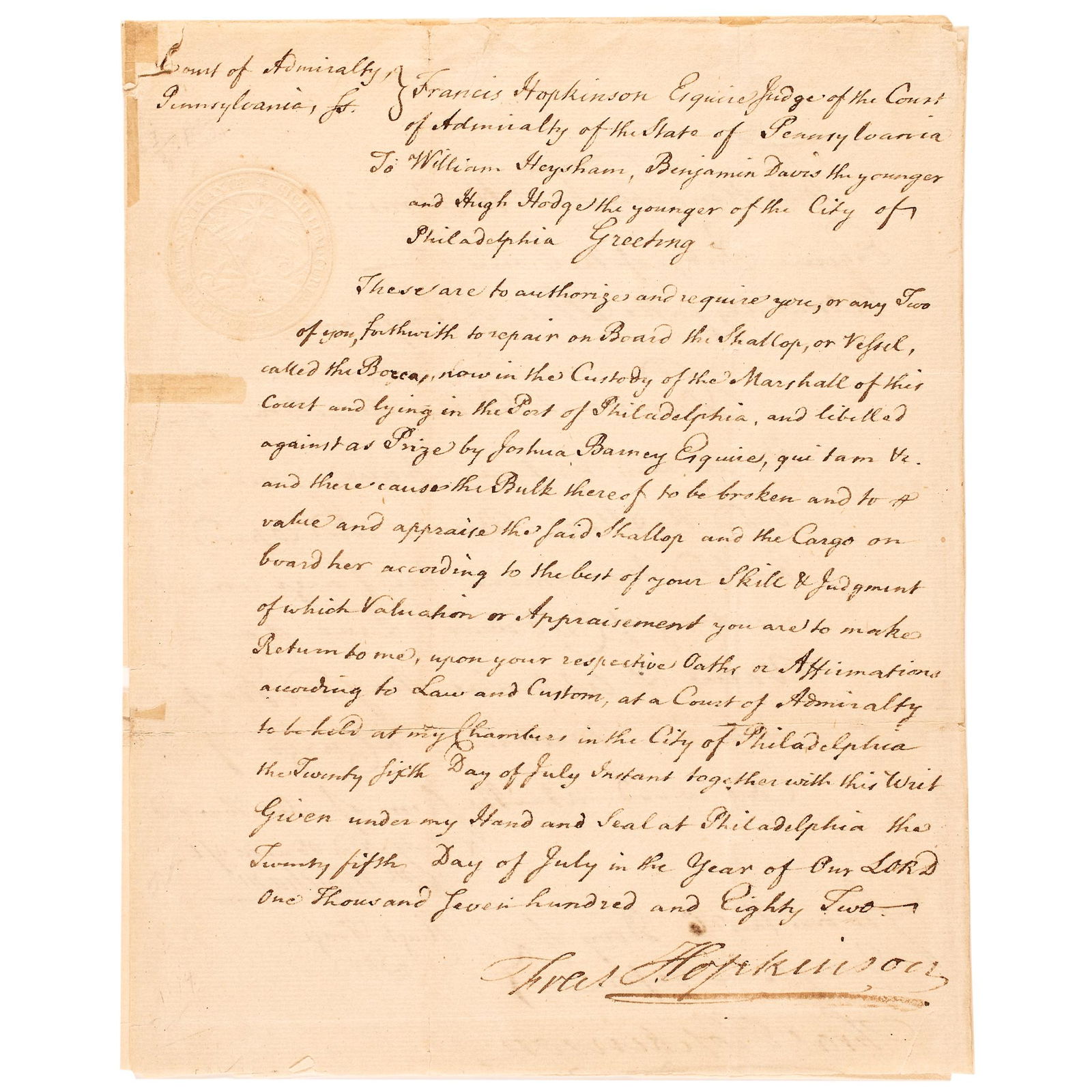 1782 FRANCIS HOPKINSON (DECL.