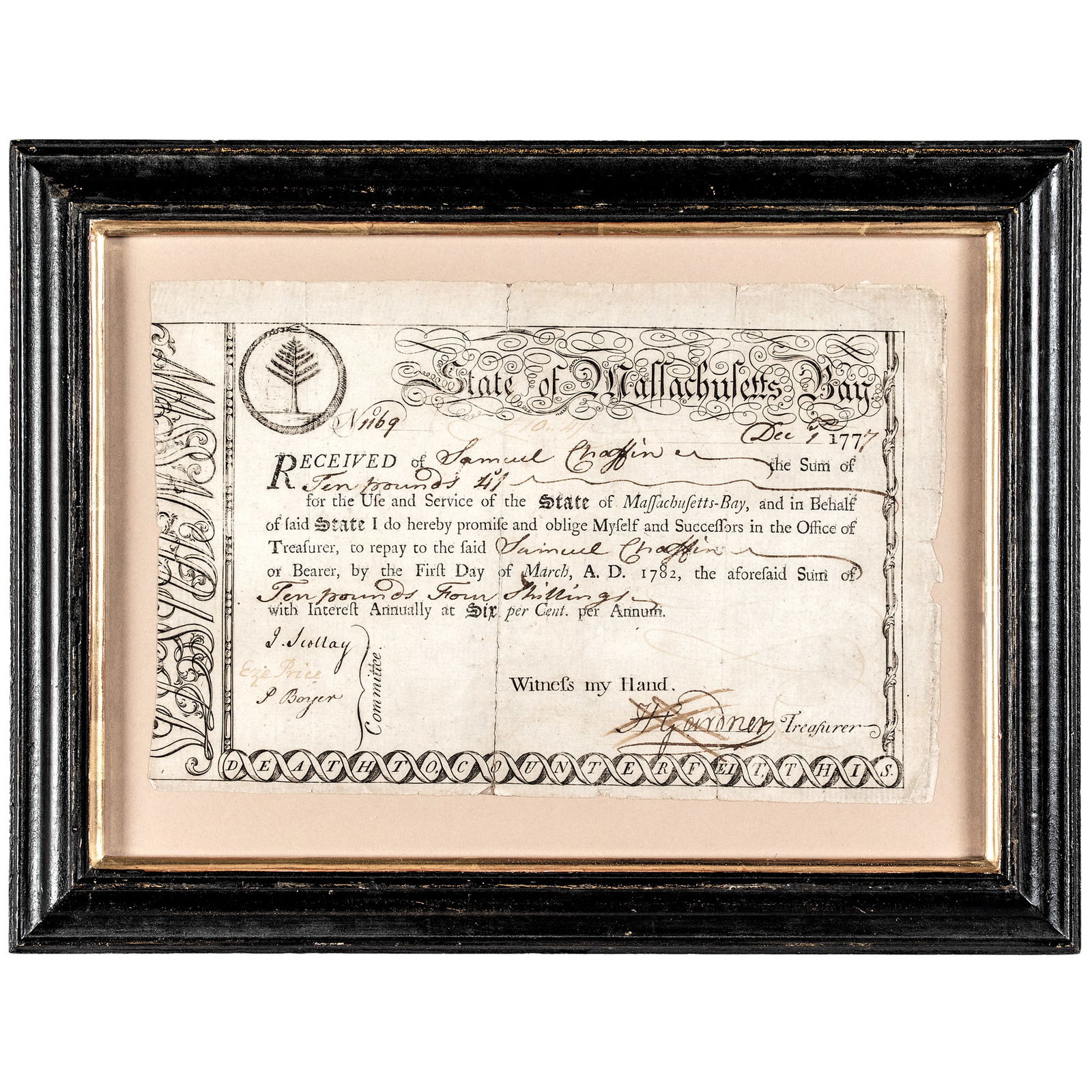 1782 REVOLUTIONARY WAR MASSCHUSETTS