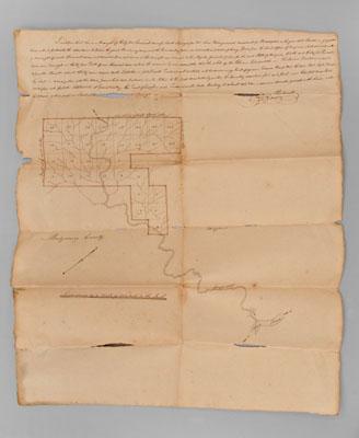 1784 hand-drawn Virginia map,