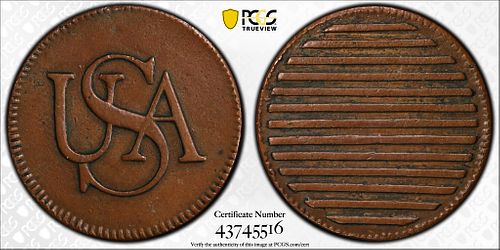 1785 US BAR CENT PCGS GENUINE