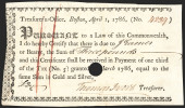 1786 MASSACHUSETTS TREASURERY
