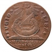 1787 FUGIO CENT, RAISED RIMS,