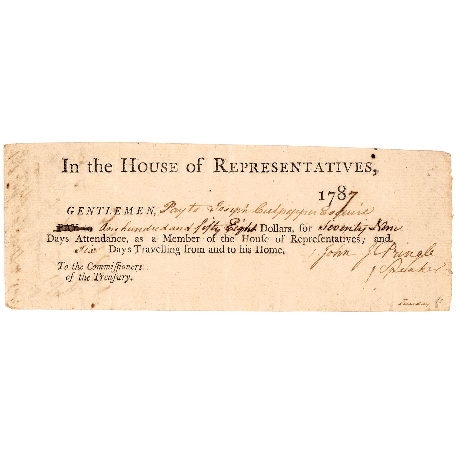 1787 JOHN JULIUS PRINGLE SOUTH