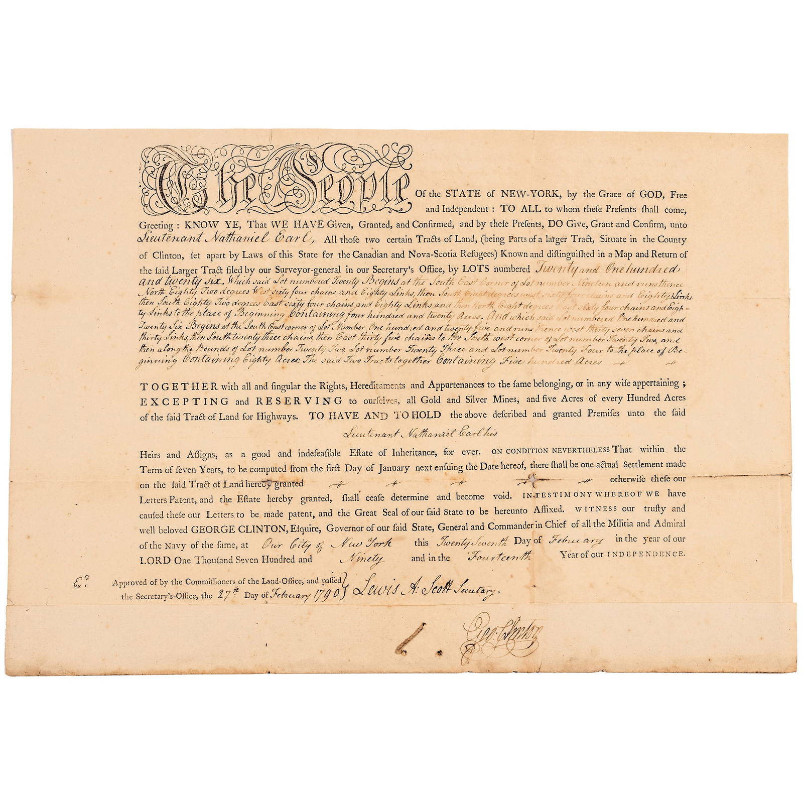 1790 GEORGE CLINTON FOUNDING FATHER