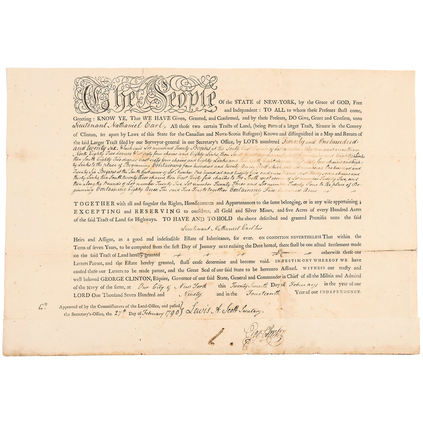 1790 GEORGE CLINTON FOUNDING FATHER