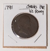 1791 CHARLES ROE HALF PENNY TO