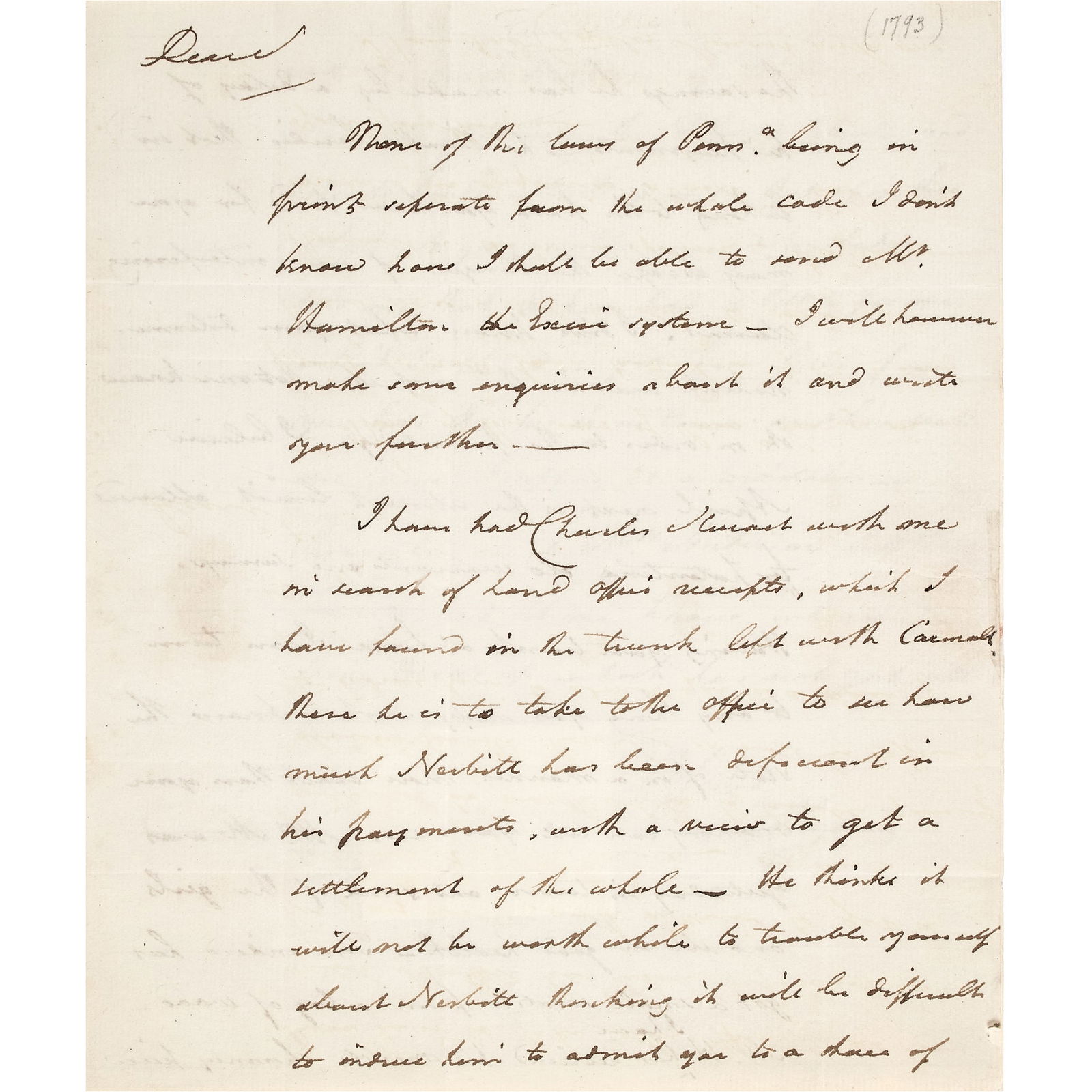 1793 GEORGE CLYMER ALS TO US