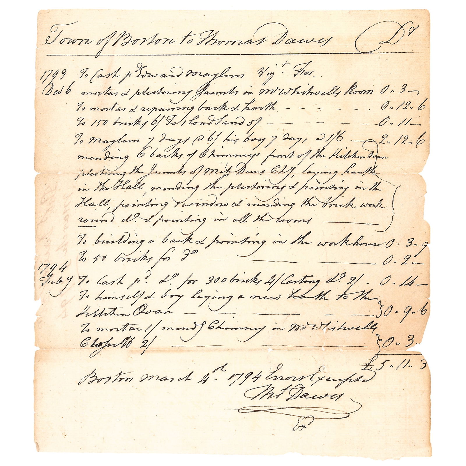 1794 COLONEL THOMAS DAWES