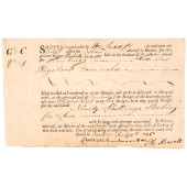 1795 BRIG BETSY WAYBILL CAPTUR