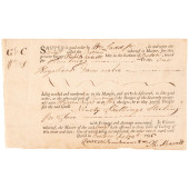 1795 BRIG BETSY WAYBILL CAPTUR