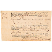 1795 BRIG BETSY WAYBILL CAPTUR