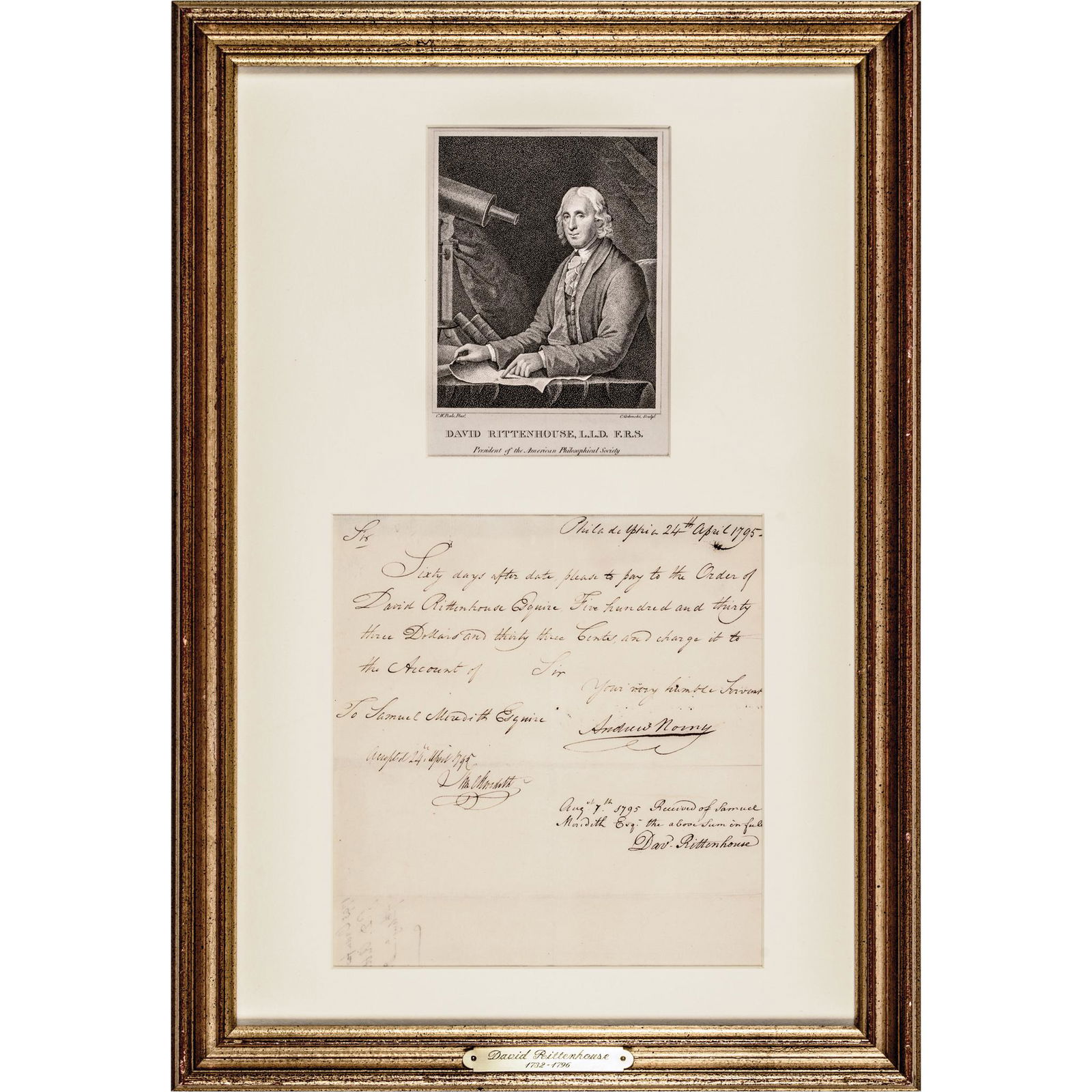 1795 DAVID RITTENHOUSE MANUSCRIPT